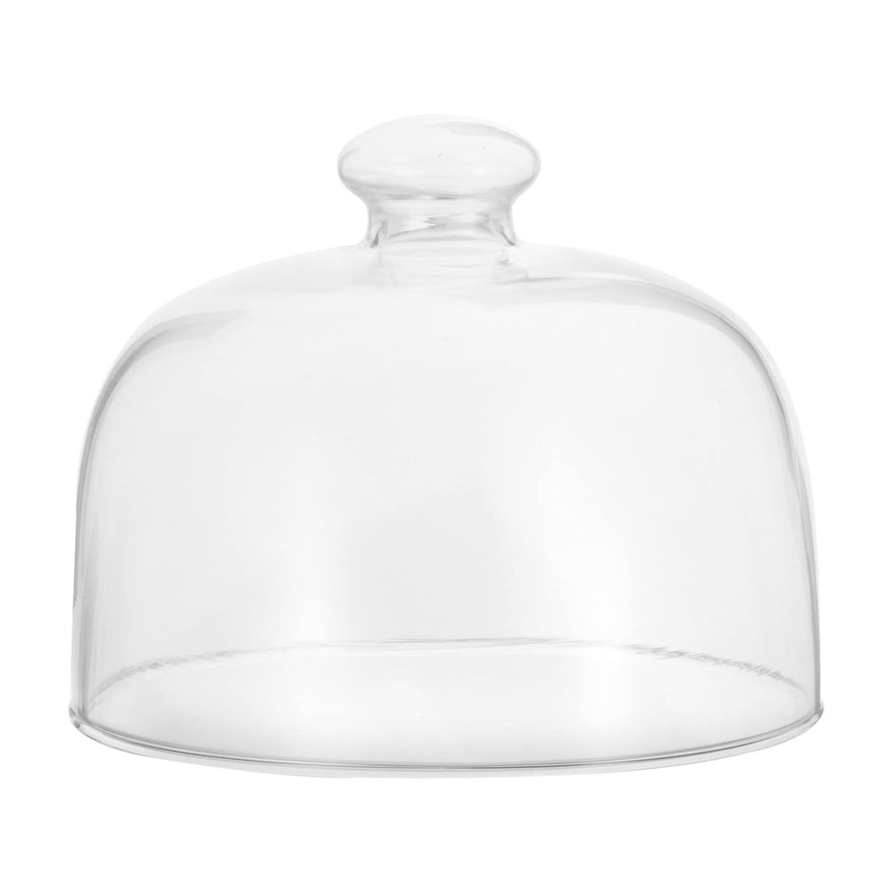 1pc Food-Grade Glass Cake Cover Transparent Protective Display Cover Snacks Easy to Clean