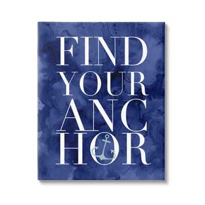 Stupell Industries Find Your Anchor Ocean Theme Anchor Text, Design by Daphne Polselli