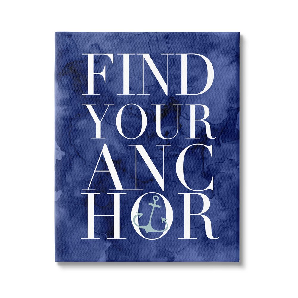 Stupell Industries Find Your Anchor Ocean Theme Anchor Text, Design by Daphne Polselli