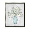 Stupell Industries Rustic Herbs Plants Budding Blue Glass Vase, Design by Ziwei Li, Grey Floater Framed, 24 x 30 view 1