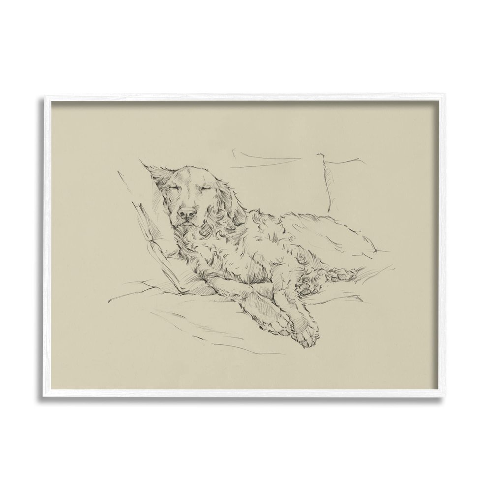 Stupell Industries Peaceful Resting Labrador Dog Pencil Sketch Drawing, Design by Ethan Harper