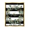 Stupell Industries Gather Calligraphy Stripes Pattern Wreath Botanicals Leaves, Design by Cindy Jacobs view 1