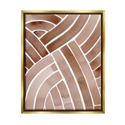 Stupell Industries Modern Brown Intertwining Lines Stripes Watercolor Detail, Design by Grace Popp