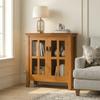 SIMPLIHOME Artisan 30" Wide Solid Wood Cabinet in Light Golden Brown view 2