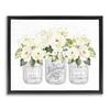 Stupell Industries 'White Roses Blooming Country Rustic Candle Jars ', Floating Frame Canvas Art, Black, 31 x 25 Inches, Easy to Hang and Sturdy, Made in USA, by Lettered and Lined view 1