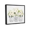 Stupell Industries 'White Roses Blooming Country Rustic Candle Jars ', Floating Frame Canvas Art, Black, 31 x 25 Inches, Easy to Hang and Sturdy, Made in USA, by Lettered and Lined view 2