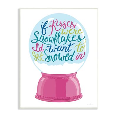 Stupell Industries Romantic Snowflake Kisses Snow Globe Winter Quote, Design by Kamdon Kreations
