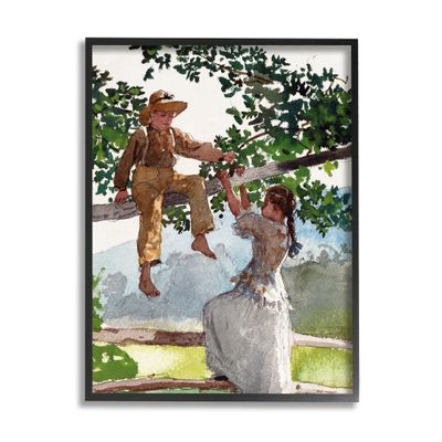 Stupell Industries Children Playing Climbing Tree Traditional Clothing, Design by Lettered and Lined