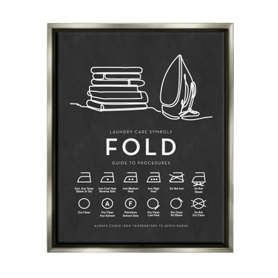 Stupell Industries Laundry Diagram Symbols Chart Ironing Folding Guide, Design by Lettered and Lined