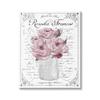Stupell Industries Pink Roses Bouquet French Words Fancy Script Background, Design by Lettered and Lined view 1