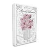 Stupell Industries Pink Roses Bouquet French Words Fancy Script Background, Design by Lettered and Lined view 2