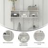 Flash Furniture Daly Wall Mounted Storage Rack - Whitewashed Solid Pine Wood - 24 Inch - Upper Shelf - 5 Hooks - Wire Baskets - For Entryway, Kitchen, Bathroom view 3
