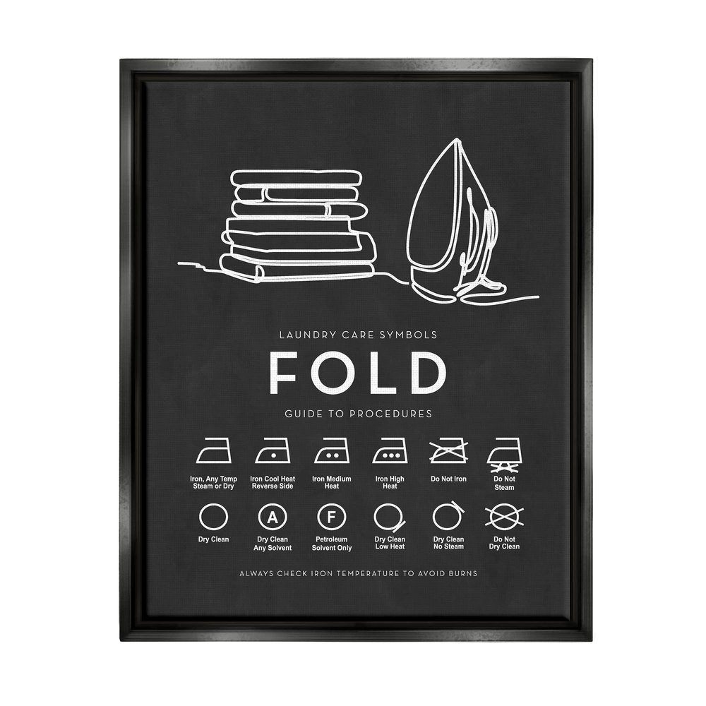 Stupell Industries Laundry Diagram Symbols Chart Ironing Folding Guide, Design by Lettered and Lined