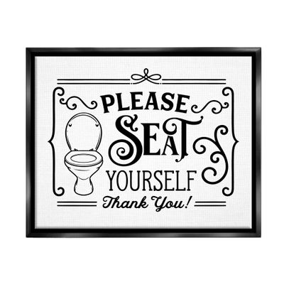 Stupell Industries Seat Yourself Vintage Style Bathroom Toilet Design, Design by Lettered and Lined