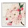 Stupell Industries Vintage Pink Floral Arrangement Ornate Script Stamp, Design by Kim Allen view 1
