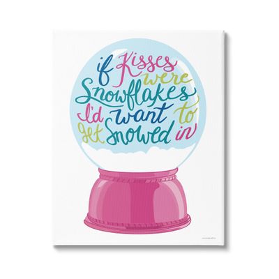 Stupell Industries Romantic Snowflake Kisses Snow Globe Winter Quote, Design by Kamdon Kreations