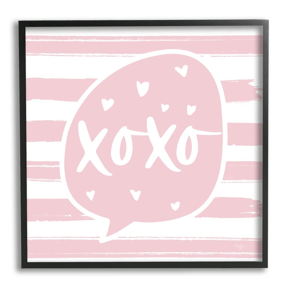 Stupell Industries Xoxo Speech Bubble Cute Striped Heart Pattern, Design by Mollie B.