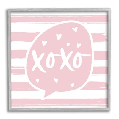 Stupell Industries Xoxo Speech Bubble Cute Striped Heart Pattern, Design by Mollie B.