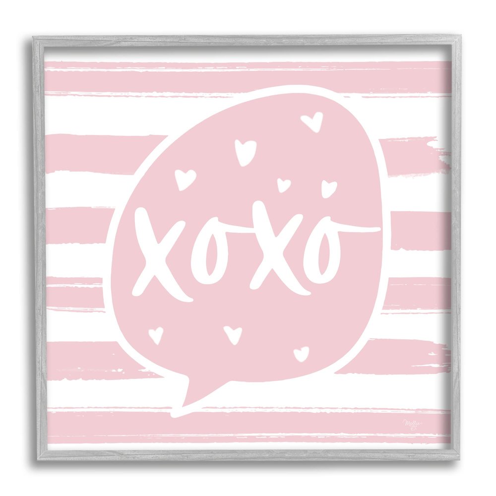 Stupell Industries Xoxo Speech Bubble Cute Striped Heart Pattern, Design by Mollie B.