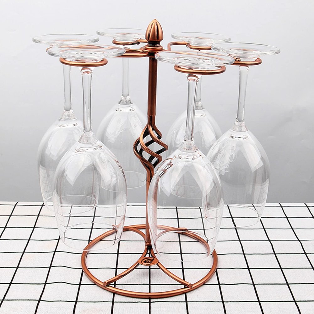 Countertop Wine Glass Holder Stemware Rack, Metal Glasses Display Stand, Free-standing Glass Storage Holder, for Cabinet Kitchen Bar Dining Room