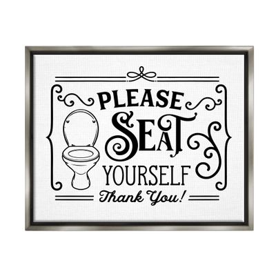Stupell Industries Seat Yourself Vintage Style Bathroom Toilet Design, Design by Lettered and Lined