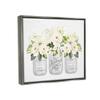 Stupell Industries 'White Roses Blooming Country Rustic Candle Jars ', Floating Frame Canvas Art, Gray, 31 x 25 Inches, Easy to Hang and Sturdy, Made in USA, by Lettered and Lined view 2
