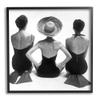 Stupell Industries Women Sitting Beach Monochrome Vintage Swimsuits Flippers, Design by Graffitee Studios view 1