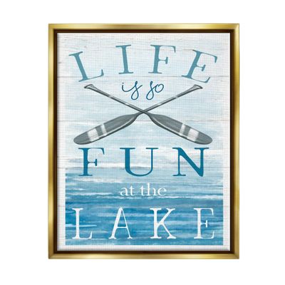 Stupell Industries Fun at Lake Phrase Crossed Ores Water Design, Design by Elizabeth Tyndall
