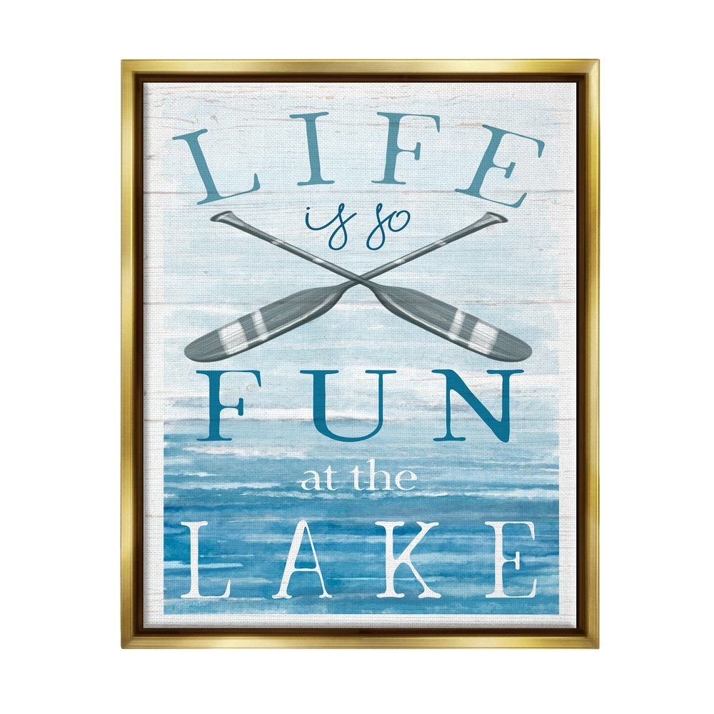 Stupell Industries Fun at Lake Phrase Crossed Ores Water Design, Design by Elizabeth Tyndall