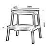 DASHADAO Wood Step Stool Two-Step Ladder Simple Foot Kitchen, High 50cm, 3 Colors Step Stools (Color : Black) view 3