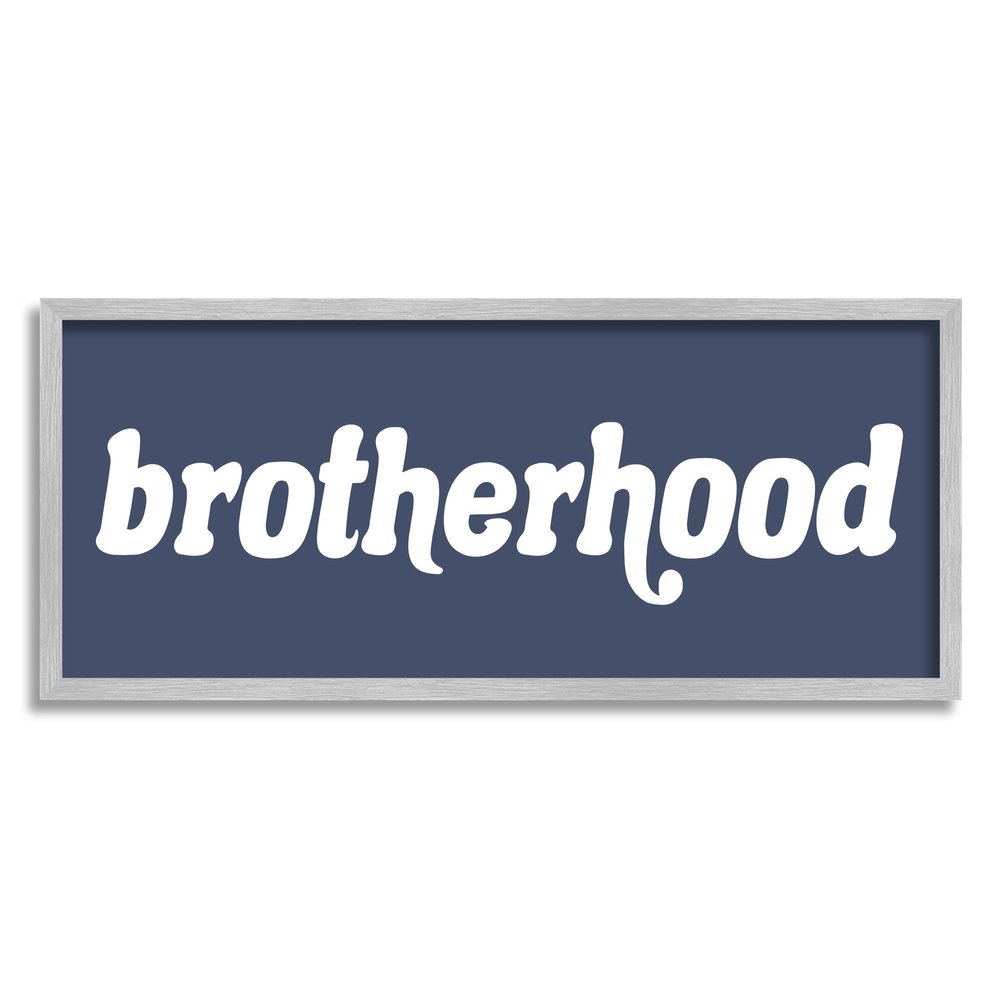 Stupell Industries Meaningful Brotherhood Siblings Sign Blue White Typography, Design by Daphne Polselli