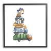 Stupell Industries Balancing Trucks Construction Vehicles Stacked Automobiles, Design by Dishique view 1