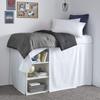 Dainty Homes : Dorm Room Bed Skirt 600 T C with 100% Cotton College 2 Pcs. Dorm Panel Dust Bed Skirt-Extra Long,with Pillowcase (Twin XL/32 Drop) Solid White view 1