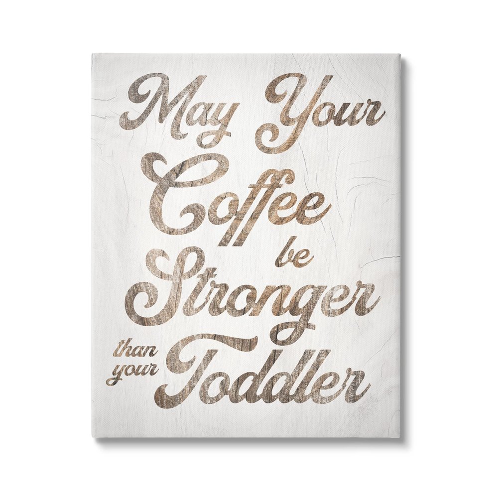 Stupell Industries Strong Coffee Vintage Grain Pattern Kitchen Typography, Design by Daphne Polselli