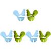6 Pcs Mini Oven Mitts Silicone Utensil Holder Oven Mittens Cartoon Pot Clip Spoon Rest Silicone Pot Lid Lifters Pot Side Clip Rest Pot Overflow Stopper Anti-scald Pot Clip The Bird view 1