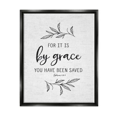 Stupell Industries By Grace Spiritual Verse Phrase Leaf Sprigs, Design by Lettered and Lined