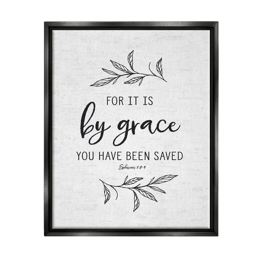 Stupell Industries By Grace Spiritual Verse Phrase Leaf Sprigs, Design by Lettered and Lined