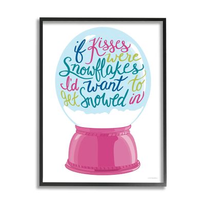 Stupell Industries Romantic Snowflake Kisses Snow Globe Winter Quote, Design by Kamdon Kreations
