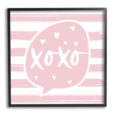 Stupell Industries Xoxo Speech Bubble Cute Striped Heart Pattern, Design by Mollie B.