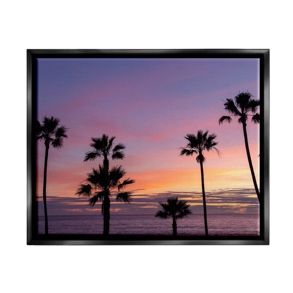 Stupell Industries Purple Sunrise Sky Tall Palm Trees Silhouettes, Design by Jeff Poe Photography