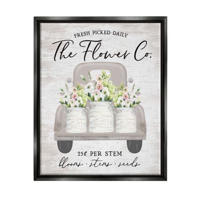 Stupell Industries Antique Flower Sign Vintage Truck Bouquet Blossoms, Design by Lettered and Lined