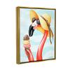 Stupell Industries Summertime Flamingo Sun Hat Enjoying Ice Cream Cone, Design by Amelie Legault view 2