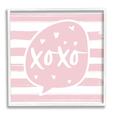 Stupell Industries Xoxo Speech Bubble Cute Striped Heart Pattern, Design by Mollie B.