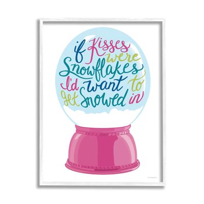 Stupell Industries Romantic Snowflake Kisses Snow Globe Winter Quote, Design by Kamdon Kreations