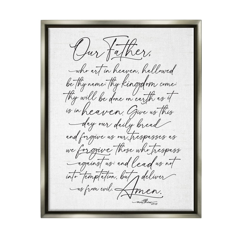 Stupell Industries Our Father Religious Prayer Reading Spiritual Scripture, Design by Lettered and Lined