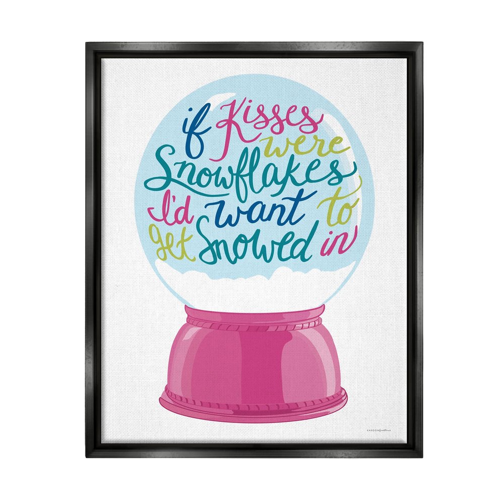 Stupell Industries Romantic Snowflake Kisses Snow Globe Winter Quote, Design by Kamdon Kreations
