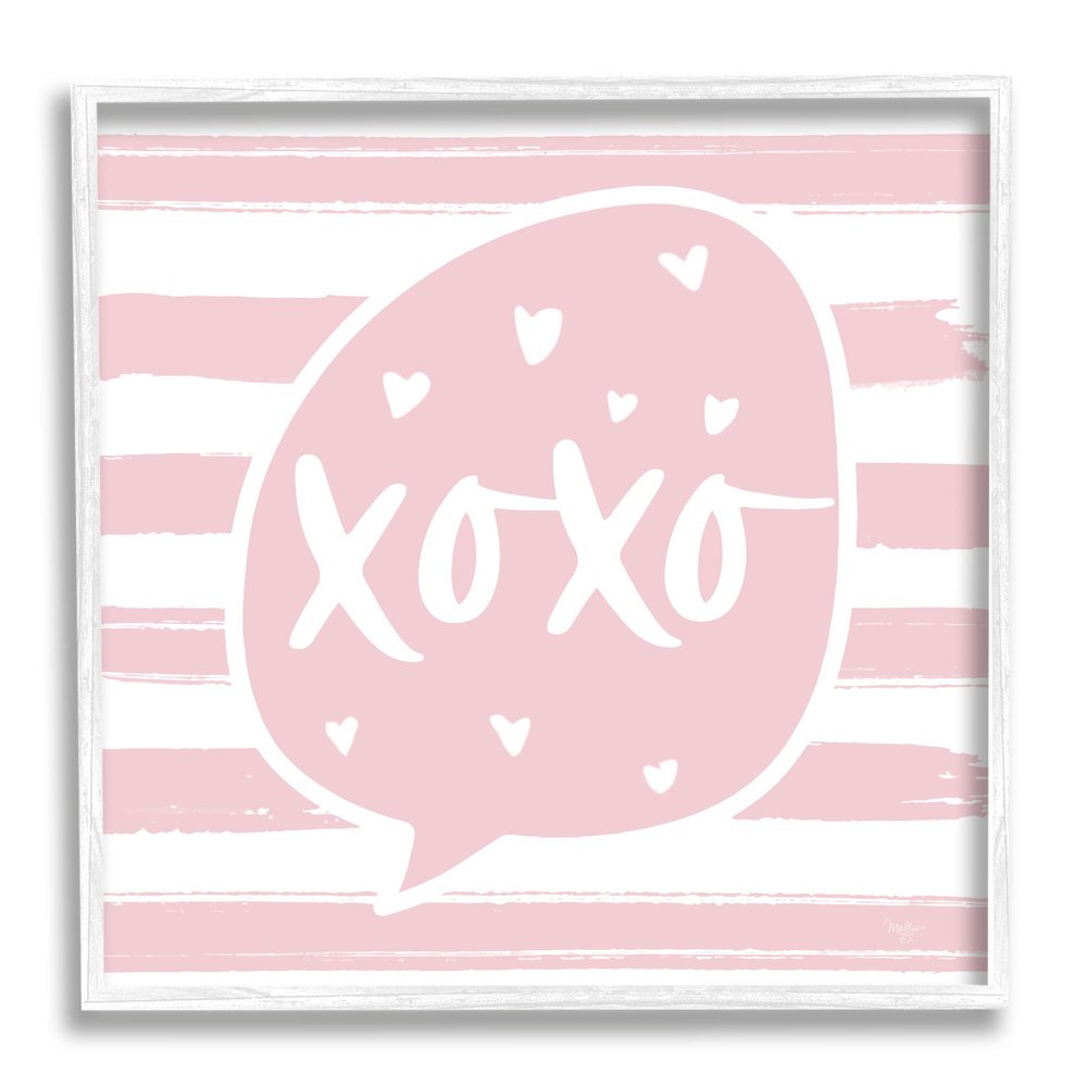 Stupell Industries Xoxo Speech Bubble Cute Striped Heart Pattern, Design by Mollie B.