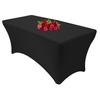 10FT Spandex Black Tablecloth for Rectangle Tables - Stretch Table Cover for Standard Folding Tables, Elastic Table Cover for Christmas view 1