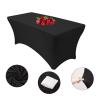 10FT Spandex Black Tablecloth for Rectangle Tables - Stretch Table Cover for Standard Folding Tables, Elastic Table Cover for Christmas view 2