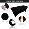 10FT Spandex Black Tablecloth for Rectangle Tables - Stretch Table Cover for Standard Folding Tables, Elastic Table Cover for Christmas view 3